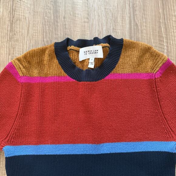 Derek Lam 10 Crosby Striped Colorblock Sweater Womens Small Wool Knit - Picture 7 of 15